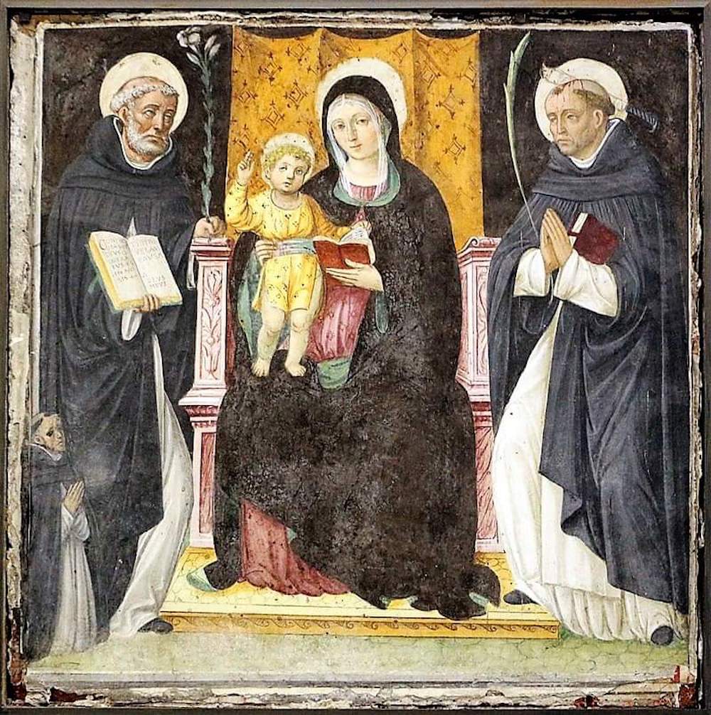La Madonna col Bambino del pittore Lorenzo Fasolo a Santa Maria di Castello, Genova