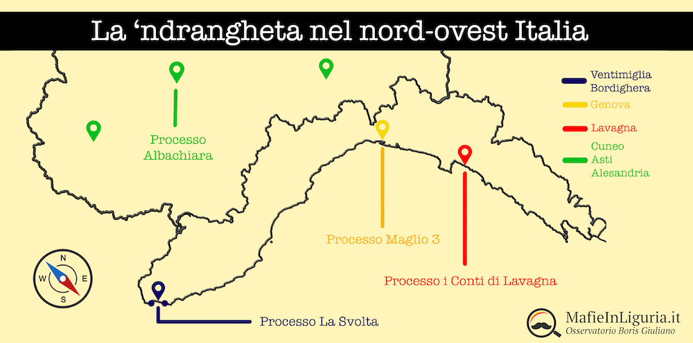Processi ‘ndrangheta in Liguria