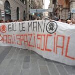 Manifestazione contro lo sgombero del LSOA Buridda. Genova