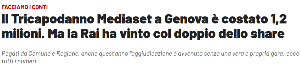 La narrazione distorta sul Tricapodanno genovese