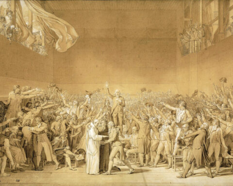 Il Giuramento della Pallacorda di Jacques-Louis David (1790). Il pittore della trionfante Rivoluzione francese