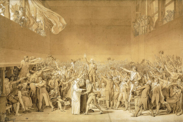 Il Giuramento della Pallacorda di Jacques-Louis David (1790). Il pittore della trionfante Rivoluzione francese